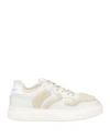 Voile Blanche Woman Sneakers White Size 6 Calfskin, Textile Fibers In White