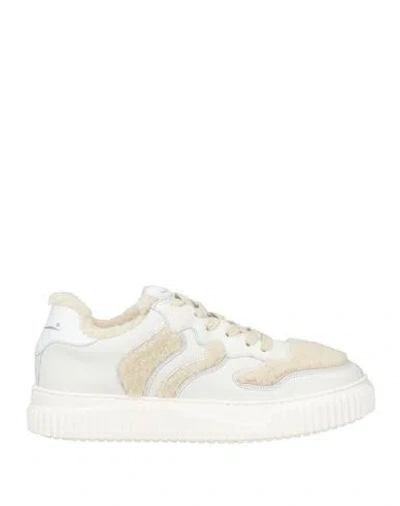 Voile Blanche Woman Sneakers White Size 6 Calfskin, Textile Fibers