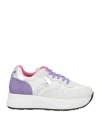 Voile Blanche Woman Sneakers White Size 7 Leather, Textile Fibers In Multi