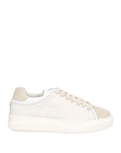 Voile Blanche Woman Sneakers White Size 7 Leather, Textile Fibers