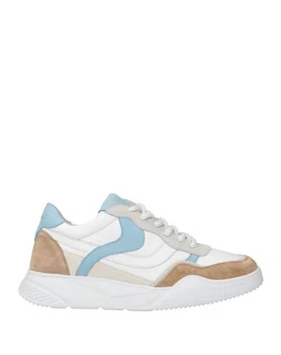 Voile Blanche Woman Sneakers White Size 7 Leather, Textile Fibers