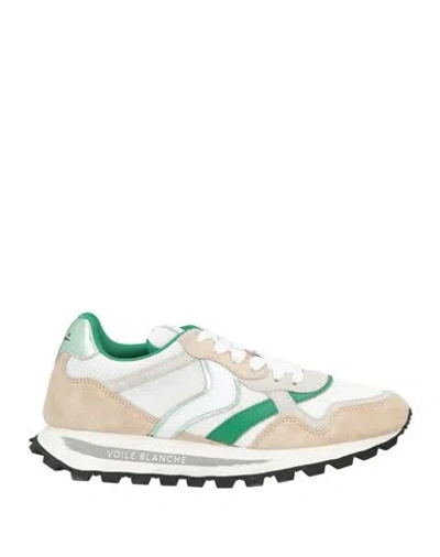 Voile Blanche Woman Sneakers White Size 7 Leather, Textile Fibers