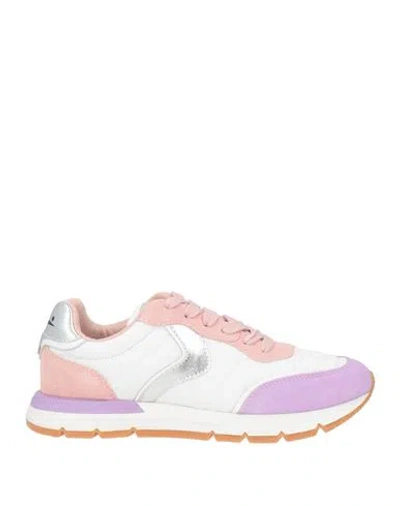 Voile Blanche Woman Sneakers White Size 7 Leather, Textile Fibers In Multi