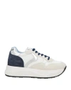 Voile Blanche Woman Sneakers White Size 10 Goat Skin, Leather, Nylon In White