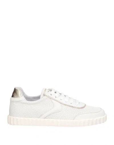 Voile Blanche Woman Sneakers White Size 8 Leather, Goat Skin