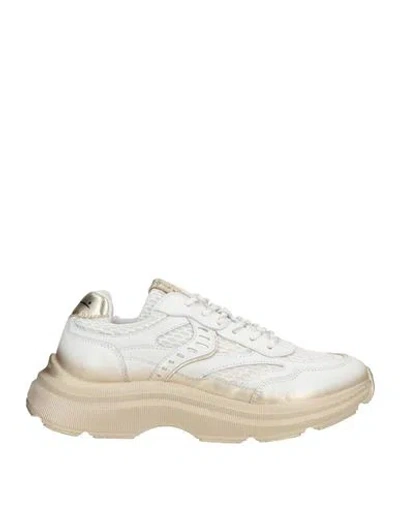 Voile Blanche Woman Sneakers White Size 9 Leather, Textile Fibers