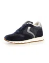Voile Blanche Women's Julia Fur Suede Felt Sneakers In Denim Blue In Multi