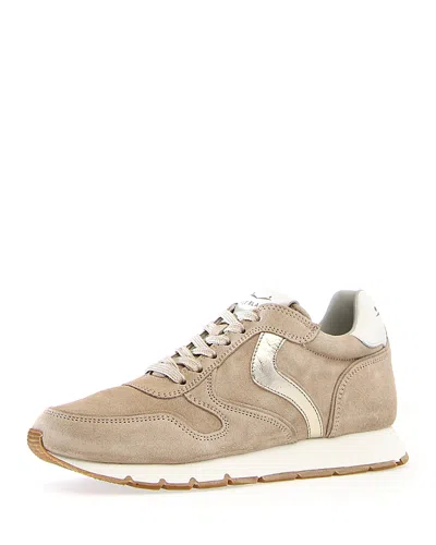 Voile Blanche Women's Julia Lace Up Sneakers In Beige