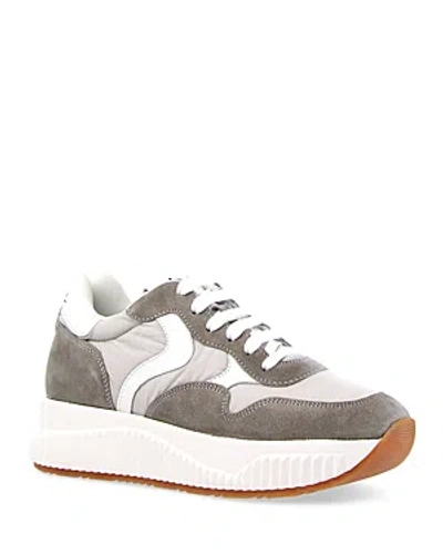 Voile Blanche Women's Lana Lace Up Low Top Running Sneakers In Gray