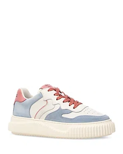 Voile Blanche Women's Laura Lace Up Low Top Sneakers In Blue White