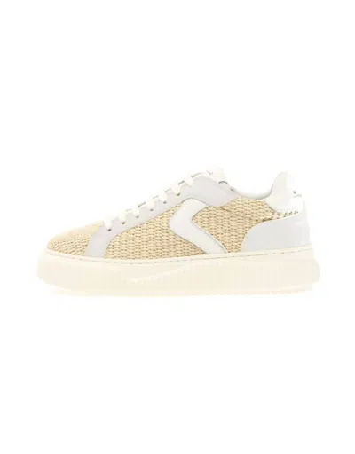 Voile Blanche Women's Lipari Rafia Nappa Sneaker In Cream/white In Neutral
