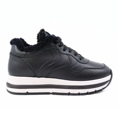 Voile Blanche Women's Maran Fur Sneakers In Black