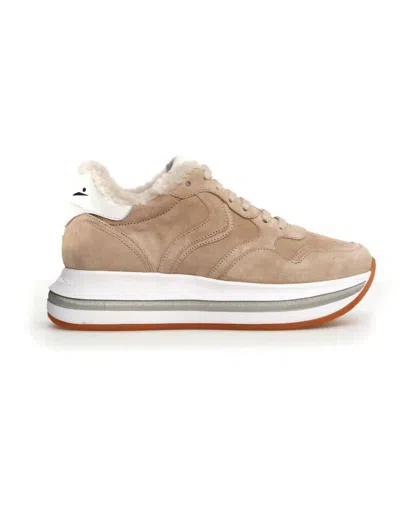 VOILE BLANCHE WOMEN' S MELANY SUEDE SNEAKERS IN LIGHT BEIGE