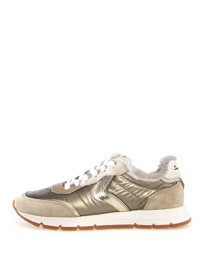 Voile Blanche Women's Storm Shearling Lined Sneakers In Beige