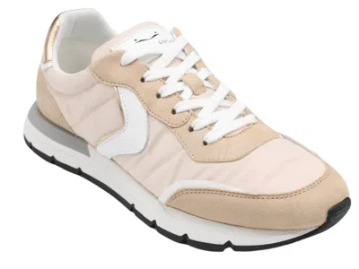 Voile Blanche Women's Storm Suede Sneakers In Peach/white In Neutral