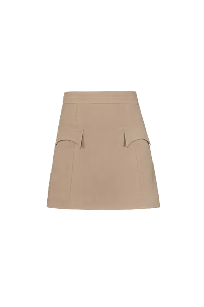 Vol Heritage Camelhair Skirt In Beige
