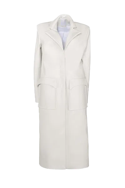 Vol Ice Leather Coat In White