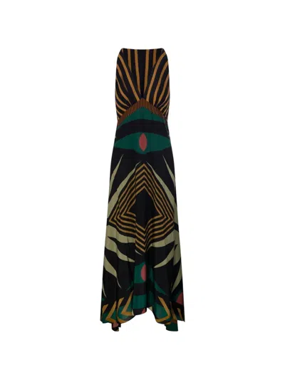 Volantis Art Summer Midi Dress In Multi