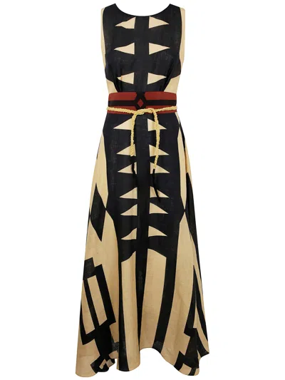Volantis Pantha Linen Long Dress By