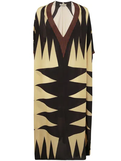 Volantis Roller Caftan Mini Dress Clothing In Beige