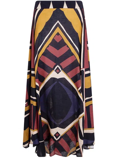 Volantis 'safi' Round Midi Skirt In Multi