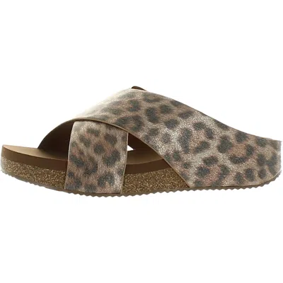 Volatile Alette Womens Faux Leather Camouflage Wedge Sandals In Multi