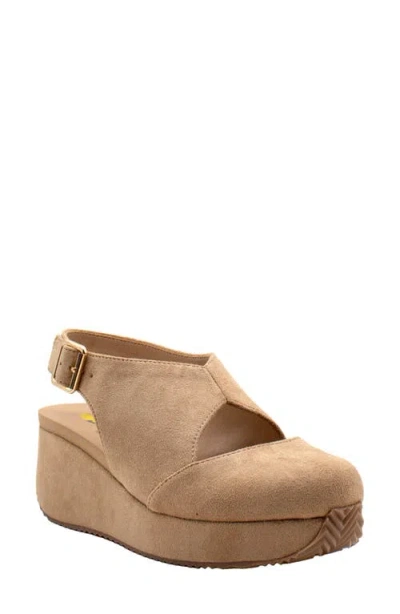 Volatile Aurora Platform Wedge Sandal In Brown