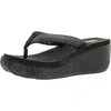 Volatile Island Womens Thong Slides Wedge Sandals In Black
