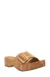 Volatile Bertha Platform Slide Sandal In Cork