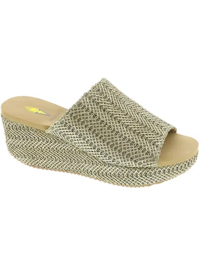 Volatile Canteen Womens Woven Casual Platform Sandals In Gold