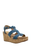 Volatile Crimini Platform Wedge Sandal In Denim