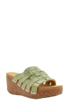 Volatile Enoki Platform Wedge Slide Sandal In Sage