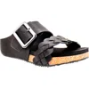 Volatile Morel Two-strap Wedge Sandal In Black