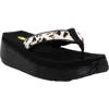 Volatile Neville Genuine Calf Hair Platform Flip Flop In Chocolate Chip Calf Hair