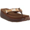 Volatile Neville Genuine Calf Hair Platform Flip Flop In Tan White Calf Hair