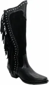 Volatile Palomino Lather Boot In Black In Black
