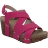 Volatile Tory Crisscross Wedge Sandal In Pink