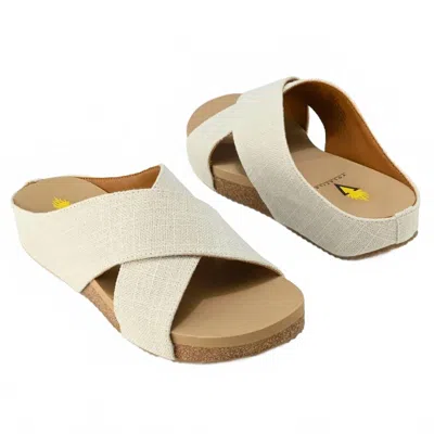 Volatile Women's Ablette Ultra Comfort Slip-on Crisscross Slides In White In Multi