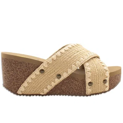 Volatile Women's Antigua Sandal In Natural Raffia In Multi