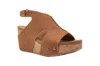 Volatile Beecher Slingback Platform Wedge Sandal In Brown