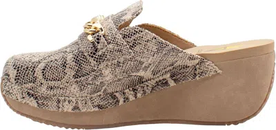 Volatile Women's Brighton Mule Loafer In Natural Snake In Multi