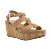 Volatile Crimini Platform Wedge Sandal In Brown