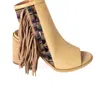 Volatile Women's Fayette Fringe Heeled Sandal In Natural In White