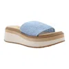 Volatile Portobello Platform Wedge Sandal In Blue