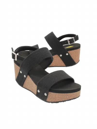 Volatile Women's Summerlove Sandal In Black Linen In Multi