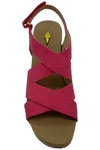 Volatile Tory Crisscross Wedge Sandal In Pink