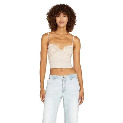 Volcom 2 Dot To Handle Cami Top In Mushroom In Metallic
