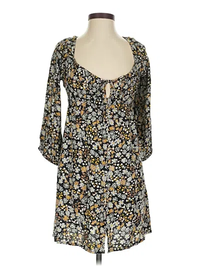 Pre-owned Volcom 3/4 Sleeve Blouse In Black