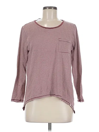 Pre-owned Volcom 3/4 Sleeve T-shirt In Burgundy