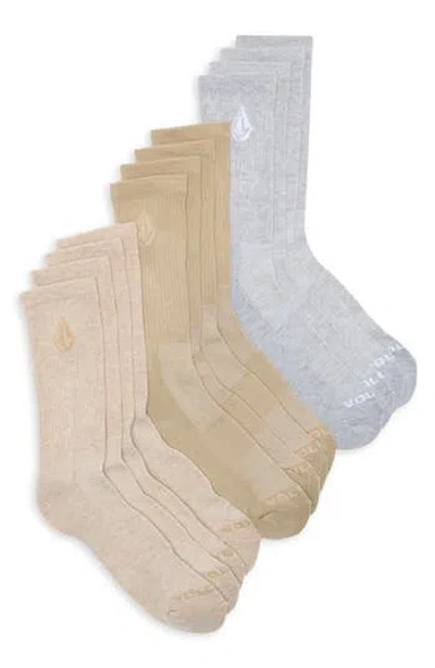 Volcom 6-pack Athletic Crew Socks In White
